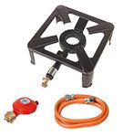 ROTHENBERGER Industrial Stool Cooker incl. 1.5 m Propane Gas Hose & Propane Constant Regulator for Camping, Outdoor Use Only, 500001392