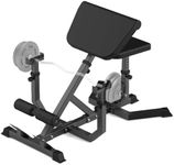 2-In-1 Roman Chair & Preacher Curl Bench Multi-Function Heavy-Duty Hyperextension Bench for Home With Adjustable Height for Arms, Ab, Back, Glute & Leg Extension Exercise Equipment for Home, Black