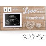 Ancivon Baby First Scan Photo Frames Wooden, Pregnancy Mom Announcement Gifts, Baby Birth Sign Board for Standard 4"" x 3"" Ultrasound Photo New Mom Gift Desk Wall Decor