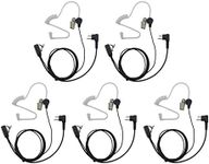 GoodQbuy 2 Pin PTT Mic Covert Acoustic Tube Earpiece Headset is Compatible with Motorola Two-Way Radio RMM2050 GP300 CP200 PR400 CLS1110 (Pack of 5)