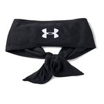 Under Armour Tie Headband, Black (001)/White, One size
