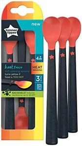 Tommee Tippee Heat Sense Weaning Spoons with BACSHIELD Antibacterial Technology and Long Anti-Slip Handles, 4 Months+, Pack of 4