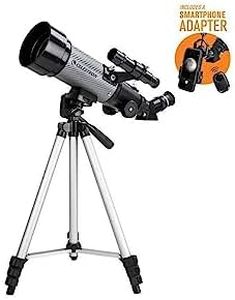 Celestron 22035 Travel Scope DX 70mm Portable Refractor Telescope with Fully-Coated Glass Optics, Backpack, Astronomy Software Package, and Digiscoping Smartphone Adapter