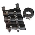 Kevrnabxi Medieval Sword Belt Waist Sheath Scabbard Frog Holder Adult Men Larp Knight Weapon Costume Rapier Ring Belt Holster for Katana (3,black)