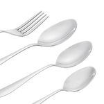 Amazon Brand - Solimo 24 Piece Cutlery Set | 6 Tea Spoons, 6 Snack Spoons, 6 Spoons & 6 Forks | Mirror Finish