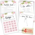 STOFINITY Hilarious Bridal Shower Games 25 Guests - Set of 4 Wedding Shower Games for Reception, Fun Guess The Dress Bridal Shower Bingo Game, Bridal Party Games for Bridal Shower Decorations (5"x7")