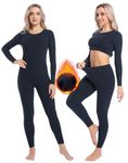 INNERSY Thermal Underwear Womens Ski Thermals Winter Wear Pyjamas Ladies Leggings and Tops (M, Navy Blue)