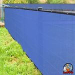 HIPPO - Safety & Privacy Screen Fence Heavy Duty Shade Net with Polyester Band, Brass Eyelets & Tie Cords (5 ft 8 in X 12 FT, Blue)