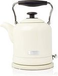 Haden Highclere Cream Kettle - 3000W Fast Boil Stainless Steel Kettle, Cordless, 360 Base, Cup Markings - 1.7L Retro Design Kettle Perfect for Any Kitchen, 240 Volts