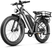 Jasion EB5 MAX Electric Bike for Adults with 1500W Peak Motor, 48V 15Ah (720Wh) Battery Electric Mountain Bike, 26'' x 4'' Fat Tire Ebike, 28+MPH Speed, Cruise Control, with Fenders, Rear Rack