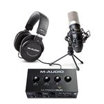 Professional studio recording bundle - M-Audio M-Track Duo USB Audio Interface & Marantz Pro MPM-1000 Condenser Microphone & HDH40 Studio Headphones