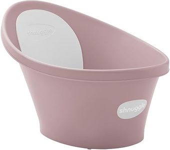 Shnuggle Newborn Baby Bath | Built in Support Bump and Soft Backrest | Suitable from Newborn | Bath Seat Support Includes Plug | Blossom Pink