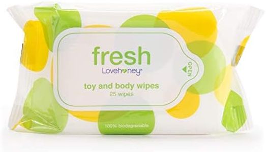 Lovehoney Fresh Toy & Body Wipes - Aloe Vera Wipes - Resealable Packet - Pack of 25