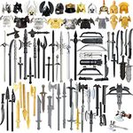 PHYNEDI 79pcs Medieval Ancient Roman Viking Greece Egypt Military Figure Helmet Mask Armor Weapon Set, Building Block Toy Accessory Collection Kit