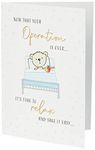 Piccadilly Greetings Cute Get Well Operation Over - 7 x 5 inches,brown|grey