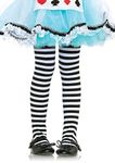 Leg Avenue Black/White Nylon Striped tights Medium (4-6 yrs)