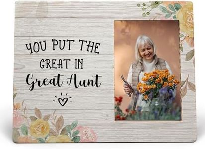 MAQIKA Great Aunt Picture Frame, Great Aunt Frame, Mothers Day Gifts for Great Aunt Auntie, Great Aunt Gifts from Niece Nephew, You Put the Great in Great Aunt Wood Photo Frame for 4x6 Photos