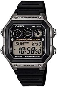 Casio Men's AE1300WH-8AV Black Rubber Quartz Watch with Digital Dial