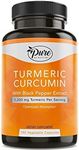 Pure By Nature Turmeric Curcumin with Black Pepper Extract 10 mg Capsules, 1200 mg per Serving, Organic, High Absorption Antioxidant Support (180 Count)