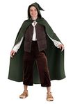 Lord of The Rings Adult Frodo Costume, Dark Green Frodo Baggins Costume Mens, Cloaked Medieval Halloween Outfit Medium