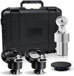 Gooseneck Hitch Ball Kit - 60638 Puck System with 2-5/16-Inch Ball and 2 Gooseneck Safety Chain Anchors Fits for 2013-2024 Dodge RAM 2500 3500 Trucks, 38000 lbs GTW