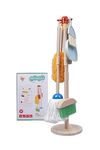 THE BRAIN GYM FACTORY - Kids Cleaning Set, Housekeeping Play Set - Broom, Mop, Duster, Dustpan Brushes Rag and Organizing Stand, Cleaning Toys Gift for Toddlers Girls Boys Age 3-6, Solid Beech Wood