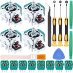 Youmile 4 pcs Controller 3D Analog Joysticks Repair Kit Joysticks Thumb Sticks Replacement Part for Xbox One Elite Series 2 Controller with Potentiometer Cleaning brush Screwdriver Kit