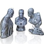 uneeke shape Antique Look Busts, Combo of 3, Ironman, Batman, Spiderman | Showpiece Toy | Super Hero & Marvel Avengers Action Figures (Made in India)