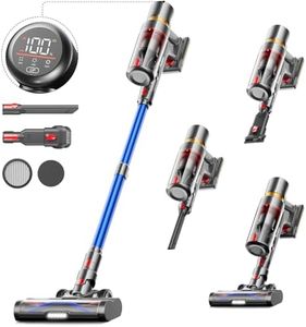 Avalsor Akku Staubsauger 45000Pa/550W/70Min, 1.5L Staubsauger Kabellos mit LED Touchscreen und mit Anti-Tangle-Bürste, Akku Staubsauger Kabellos mit 8 Schichten Filter für Hartböden/Teppich/Tierhaare