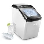 Iceman Countertop Nugget Ice Maker – Pebble Ice Machine, Soft Chewable Pellets in 20 Min, 26Lbs/24H, 3lb. Capacity, Waterline-Compatible, Self-Cleaning, Stainless-Steel + Scoop