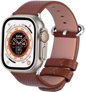 Fullmosa 15 Colors For Apple Watch Bands, Yan Calf Leather Replacement Band/Strap For Iwatch Series 3, Series 2, Series 1, Sport And Edition Versions 2015 2016 2017, 42Mm Brown