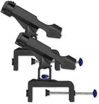 ZENFUN 2 Pack Fishing Boat Rods Holder, 360 Degree Rotation Adjustable Fishing Rods Racks, Large Clamp Opening Folding Rod Holder for Canoe, Kayaks, Easy Installation, Bonus Screws