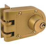 PRIME-LINE U 9972 Jimmy-Resistant Deadlock, Diecast, Brass Color, Angle Strike, Double Cylinder, 1 Pack