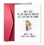 Joycard Sweet Birthday Card Gift for Him Her, Romantic Anniversary Card, If I Had My Life to Live Over Again