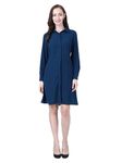 My Swag Women's Rayon Shirt Midi Dress (DRS-00204-TQ-XXL_Torquise