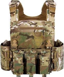 GFIRE Tactical Vest Quick Release Laser-Cutting Modular Airsoft Vest for Men Outdoor Adjustable Breathable Vest, Camo