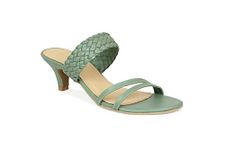 Inc.5 Shoes Women Kitten Heel Fashion Sandal 100945_Green