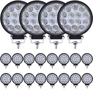 LED Work Lights for Truck,MUVKQC 20pcs 4.5Inch Round Light Pods,12/24V Spot Flood LED Lights Off-Road Fog Driving Roof Bar Fit for Vehicle ATV SUV UTV 4WD Boat Tractor,Hunters