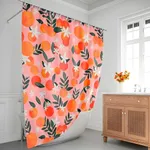 Peach Shower Curtains for Bathroom Decorations - Pink Bathroom Shower Curtain Fabric Orange Bathroom Decor Orange Curtains with 12 Hooks - Apricot Colorful Shower Curtain Waterproof Curtains Floral