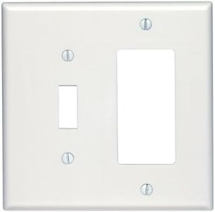 Leviton 80605-W Midway Size Thermoset Device Mount 2-Gang 1-Toggle Decora/GFCI Device Combination Wallplate, White