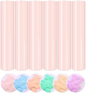 HTVSTD Pastel Pink Puff Vinyl Heat Transfer -12" x 10" 6pcs Puffy HTV Iron On Vinyl Puffy Heat Transfer Vinyl for T-Shirts Puff HTV