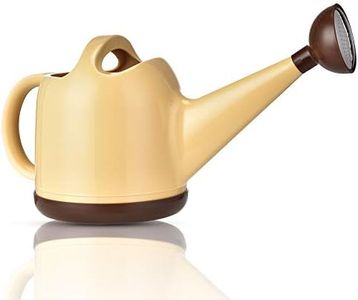 NOBONDO Watering Can 1 Gallon with Sprinkler Head, Plant Watering Can Long Stem Spout for House Indoor Plant Outdoor Flower Decorative Modern Garden Pot (4L, Beige)