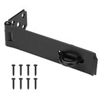 SANKINS 7-1/2" Heavy Duty Door Lock Hasp Latch, 1/8" Thicker Stainless Steel Gate Hasp Latches Safety Packlock Clasp Locking with Lengthen Screws for Doors, Gates, Shed, Drawers, Cabinets, Black