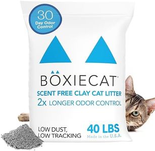Boxiecat Premium Clumping Clay Cat Litter, Scent Free, 40lbs - Longer Lasting Odor Control - Hard, Non Stick Clumps - Stays Ultra Clean - 99.9% Dust Free