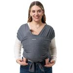 Momcozy Baby Wrap Carrier Slings, Infant Carrier Slings for Newborn up to 50 lbs, Baby Wrap Adjustable for Adult Fits Sizes XXS-XXL, Easy to Wear Baby Carriers, Ergonomic Front Facing/Back, Deep Grey
