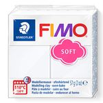 STAEDTLER 8020-0 FIMO Soft Oven-Hardening Polymer Modelling Clay - White (1 x 57g Block)