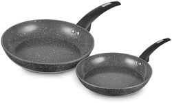 Tower Cerastone T81282X 2 Piece Forged Frying Pan Set with Non-Stick Coating and Soft Touch Handles, 20/28cm, Graphite