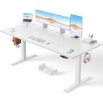 ErGear Electric Standing Desk-160 x 80 cm-100kg Load Capacity Height Adjustable Desk with Advanced Brushless Motor,Quiet Operation, Sturdy Metal Frame,Four-part Tabletop