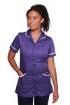 Mirabella Health & Beauty Women's Nightingale Healthcare Tunic Uniform Purple-White 12 UK