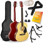 3rd Avenue Full Size 4/4 Acoustic Guitar Pack for Beginners - 6 Months FREE Lessons, Gig Bag, Picks, Spare Strings, Stand, Strap, Capo - Natural